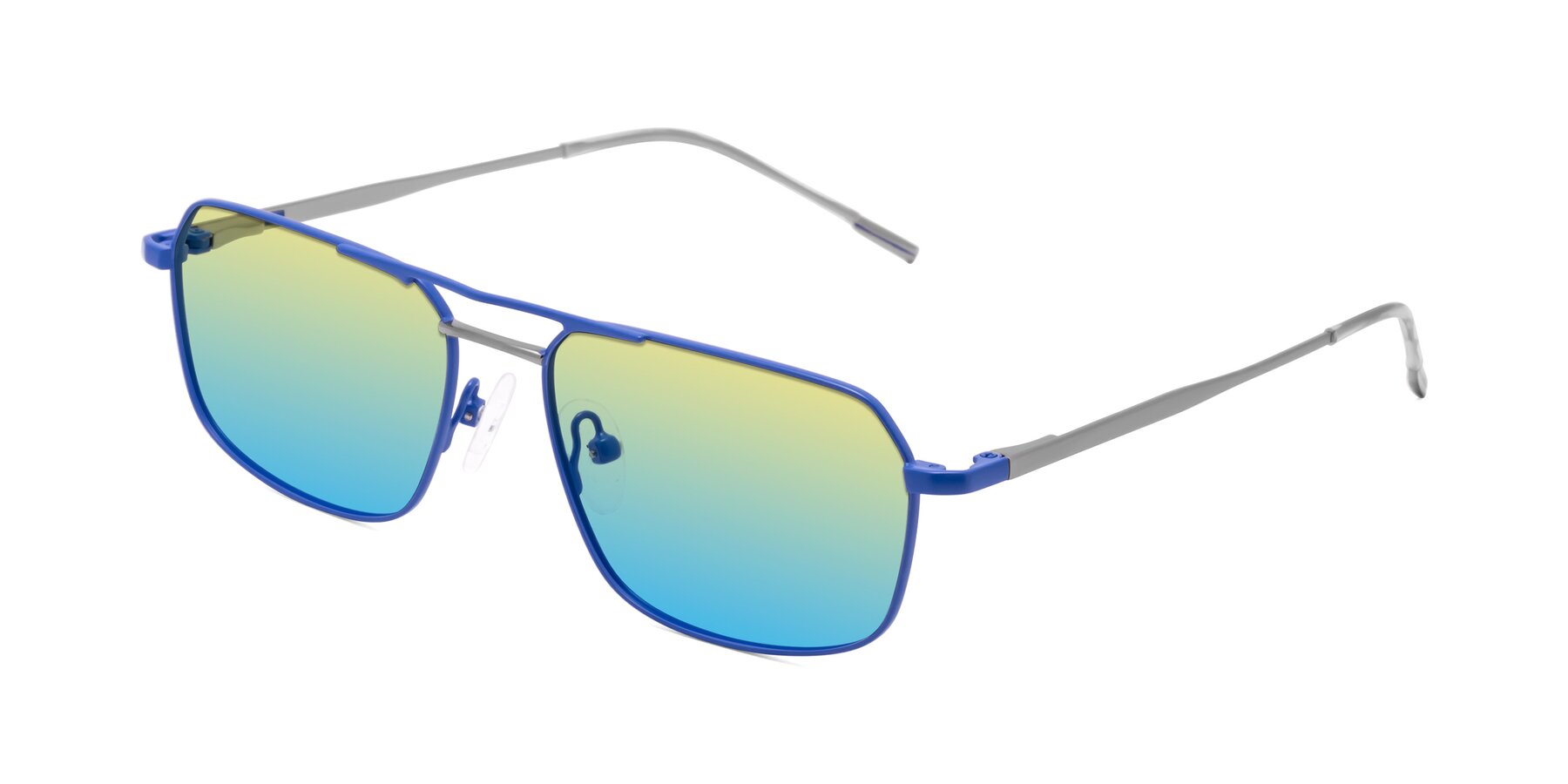 Angle of Taro in Sapphire Blue with Yellow / Blue Gradient Lenses