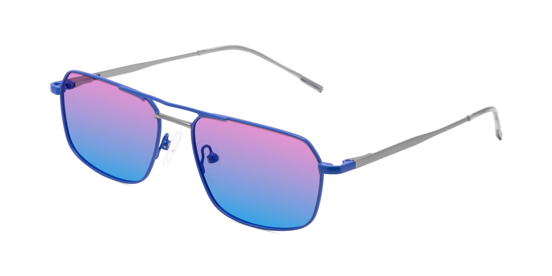 Angle of Taro in Sapphire Blue with Pink / Blue Gradient Lenses