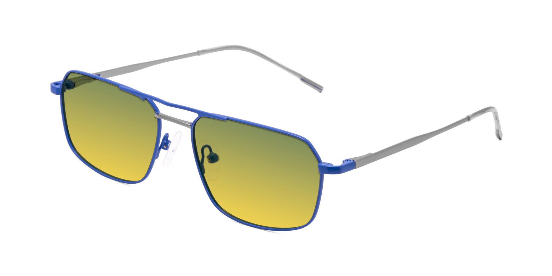 Angle of Taro in Sapphire Blue with Green / Yellow Gradient Lenses