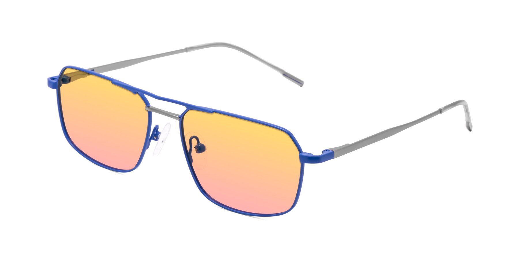 Angle of Taro in Sapphire Blue with Yellow / Pink Gradient Lenses