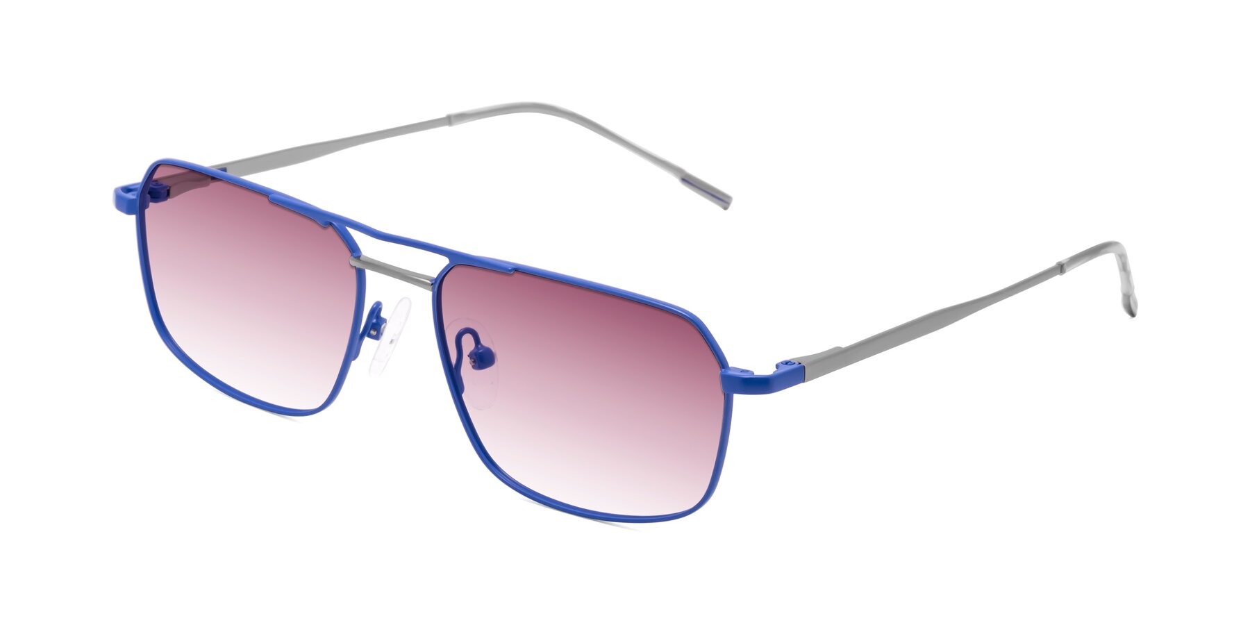 Angle of Taro in Sapphire Blue with Wine Gradient Lenses