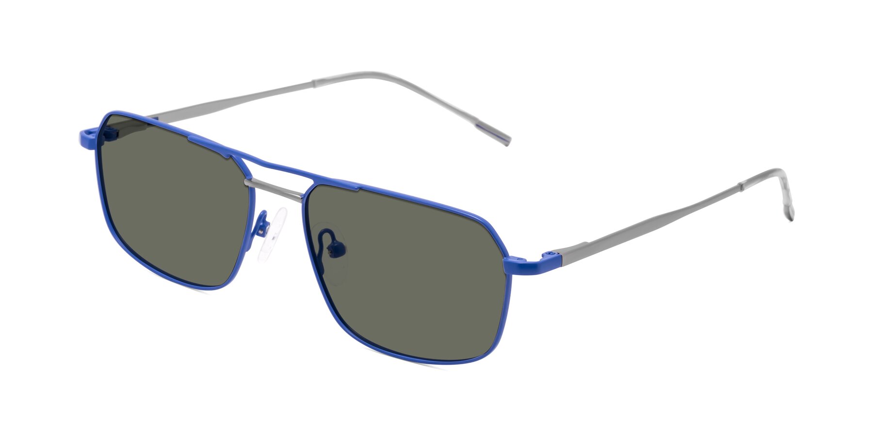 Angle of Taro in Sapphire Blue with Gray Polarized Lenses