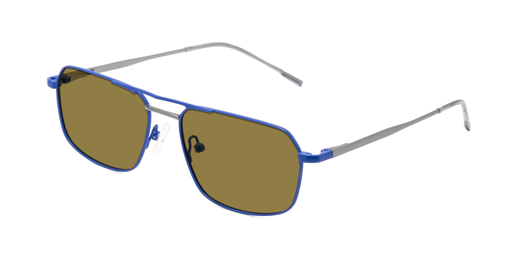 Angle of Taro in Sapphire Blue with Brown Polarized Lenses