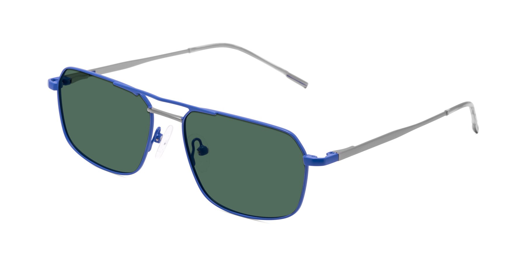 Angle of Taro in Sapphire Blue with Green Polarized Lenses