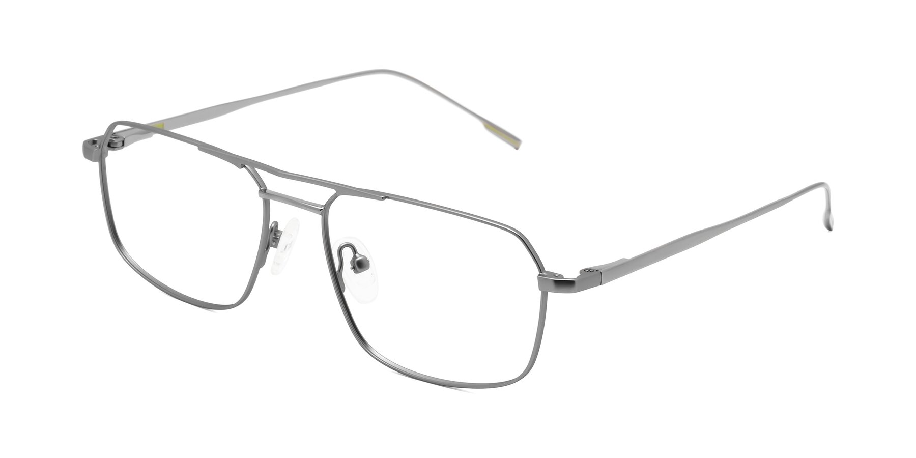 Angle of Taro in Gunmetal with Clear Eyeglass Lenses