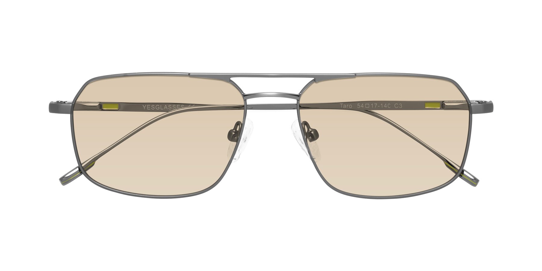 Folded Front of Taro in Gunmetal with Light Brown Tinted Lenses