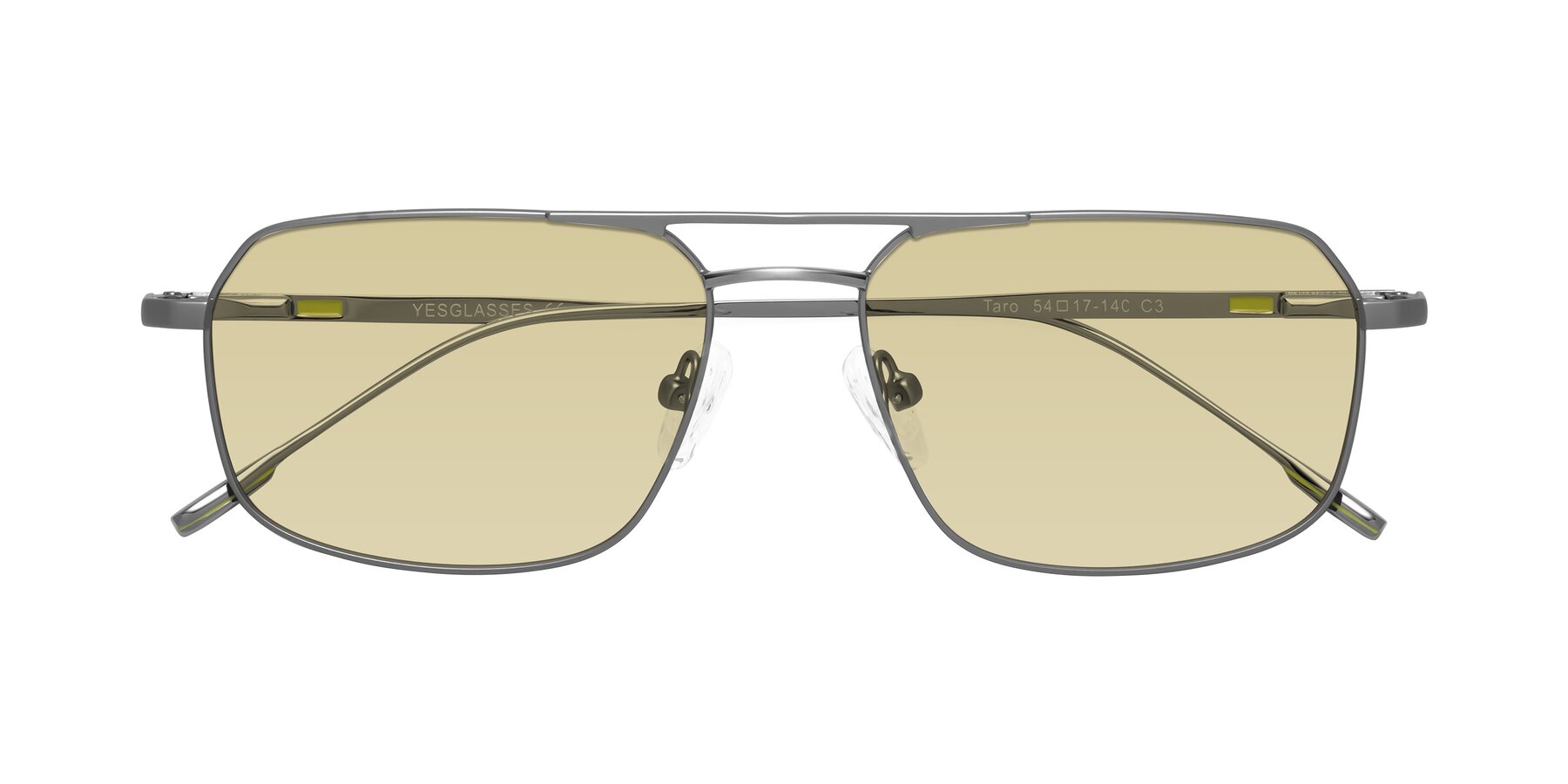 Folded Front of Taro in Gunmetal with Light Champagne Tinted Lenses