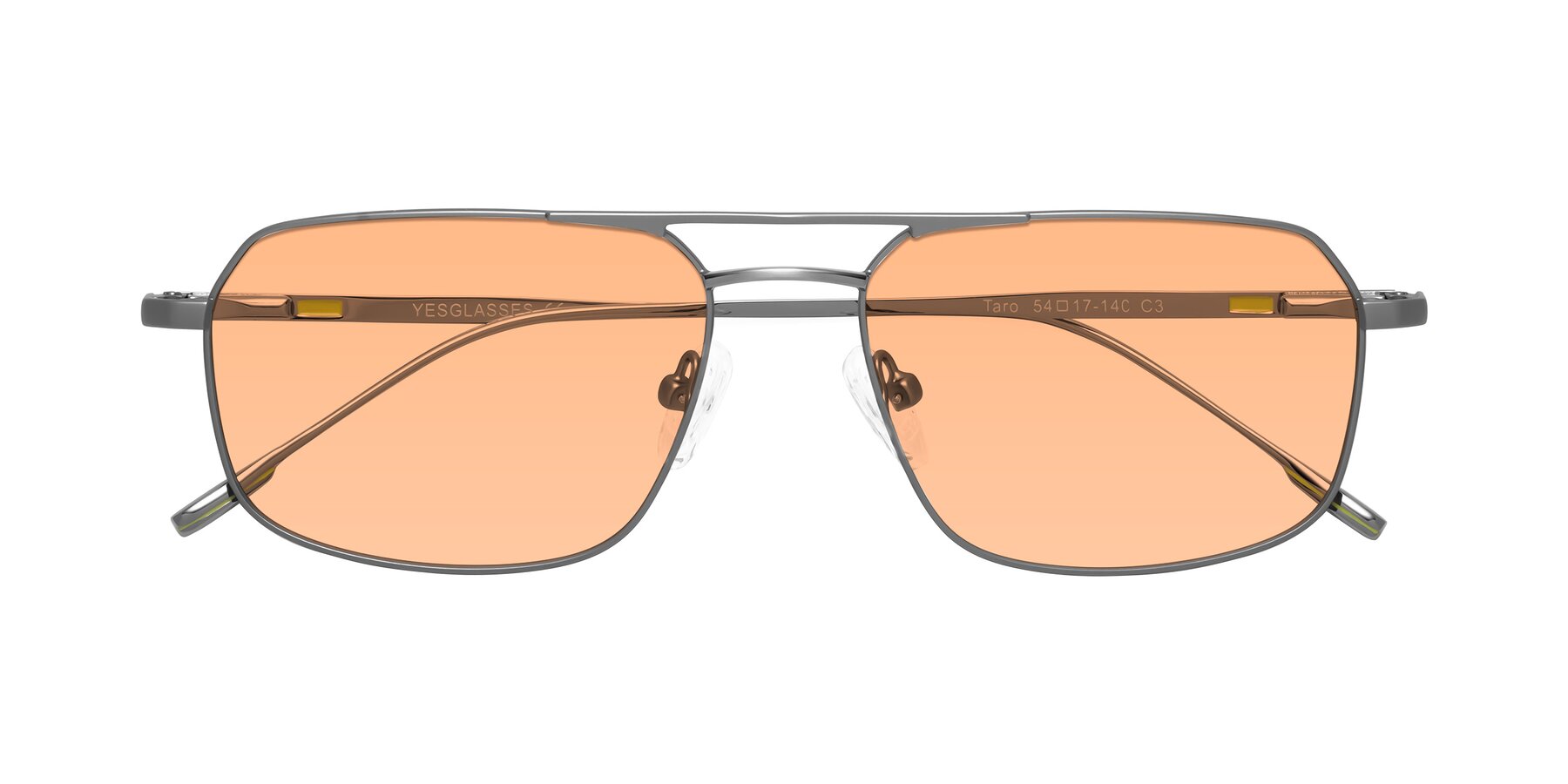 Folded Front of Taro in Gunmetal with Light Orange Tinted Lenses