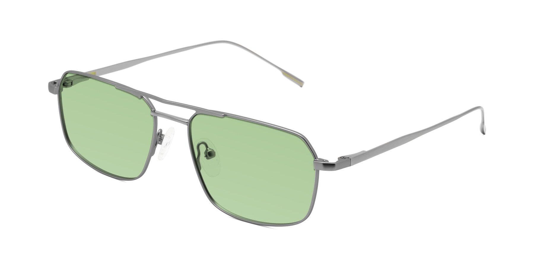 Angle of Taro in Gunmetal with Medium Green Tinted Lenses