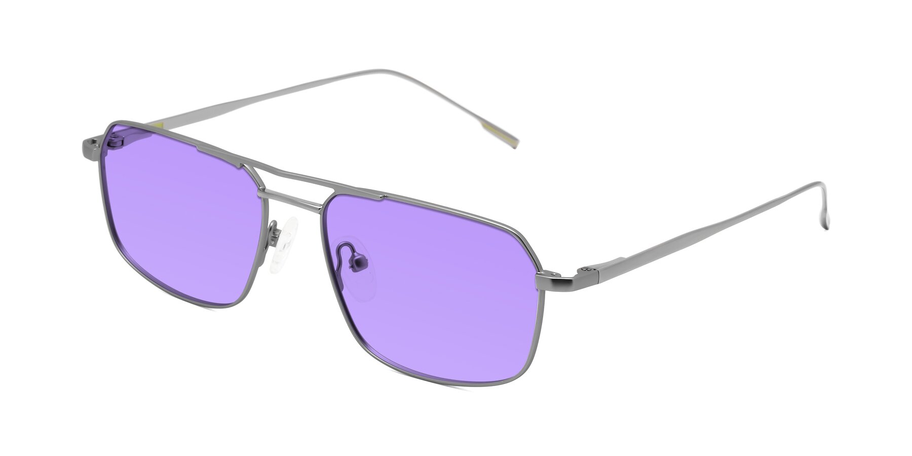 Angle of Taro in Gunmetal with Medium Purple Tinted Lenses