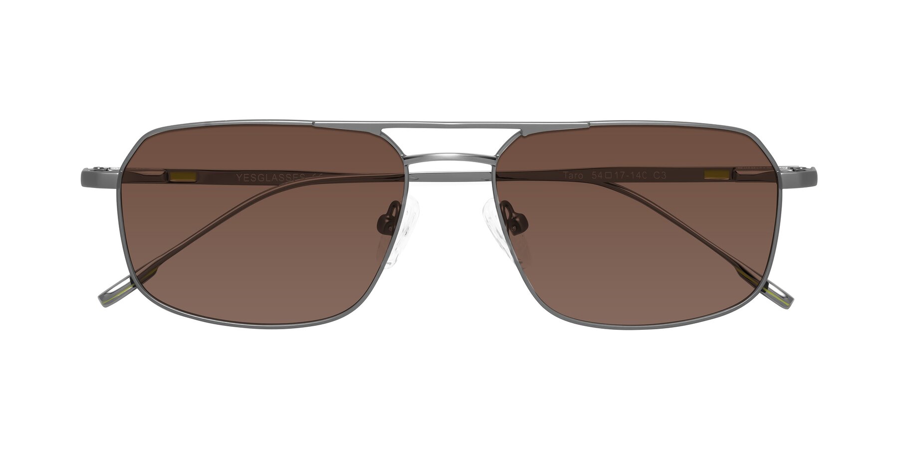 Folded Front of Taro in Gunmetal with Brown Tinted Lenses