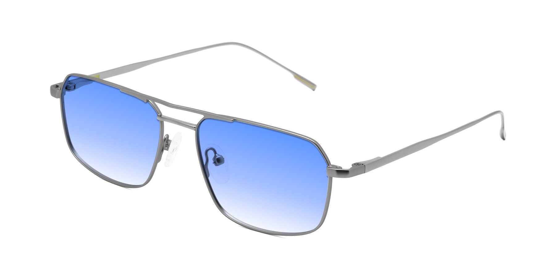 Angle of Taro in Gunmetal with Blue Gradient Lenses