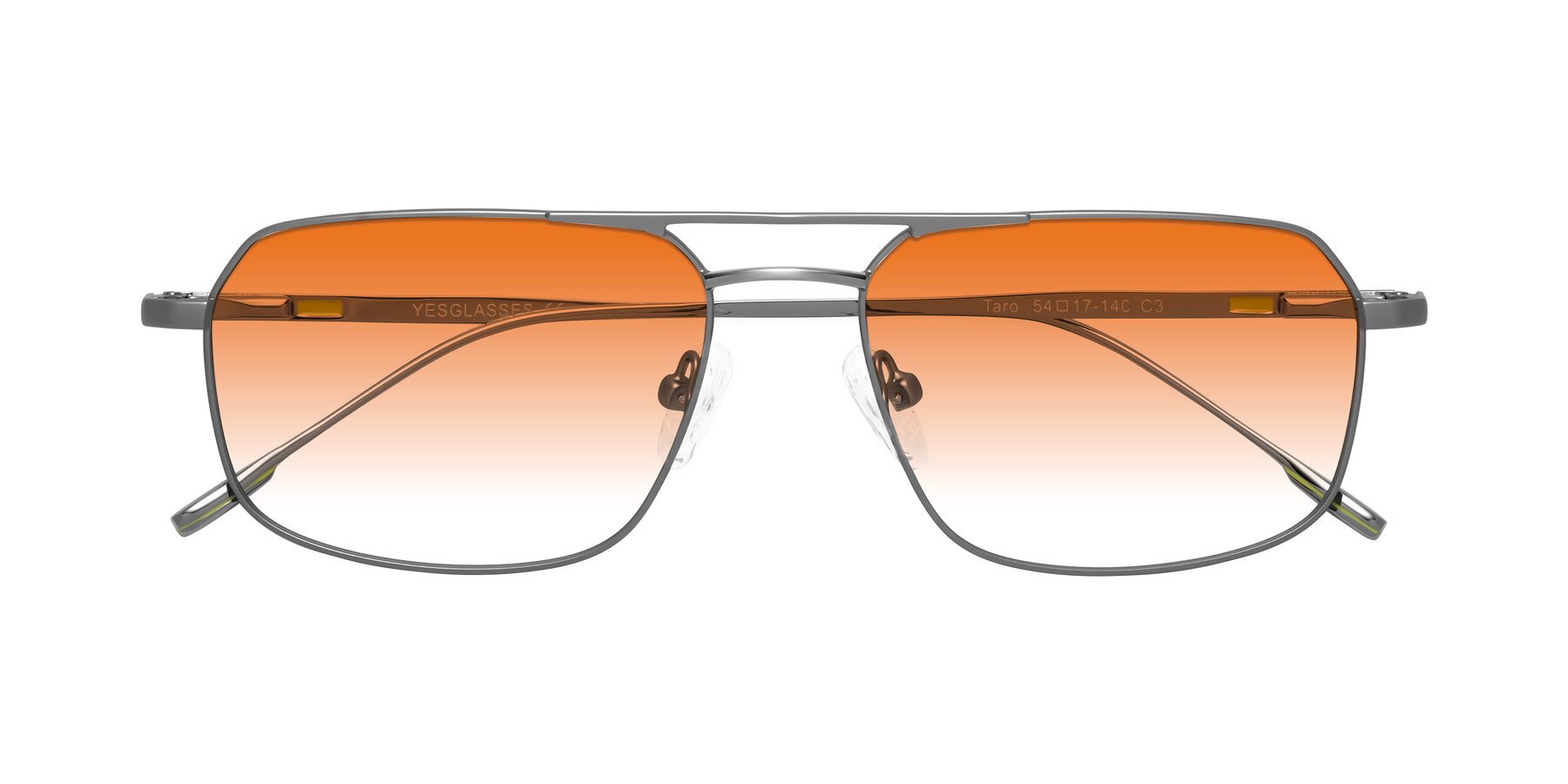 Folded Front of Taro in Gunmetal with Orange Gradient Lenses