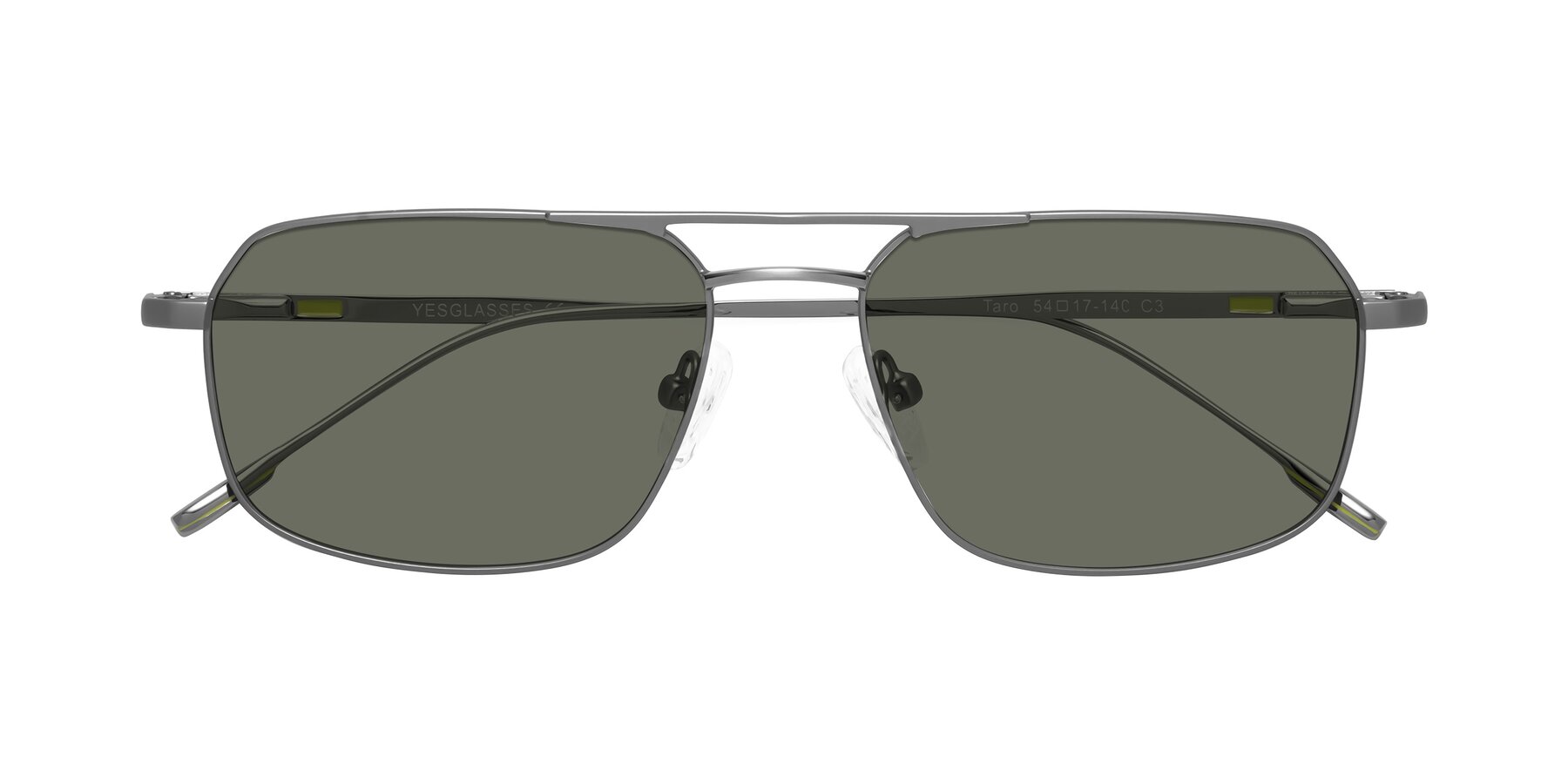 Folded Front of Taro in Gunmetal with Gray Polarized Lenses