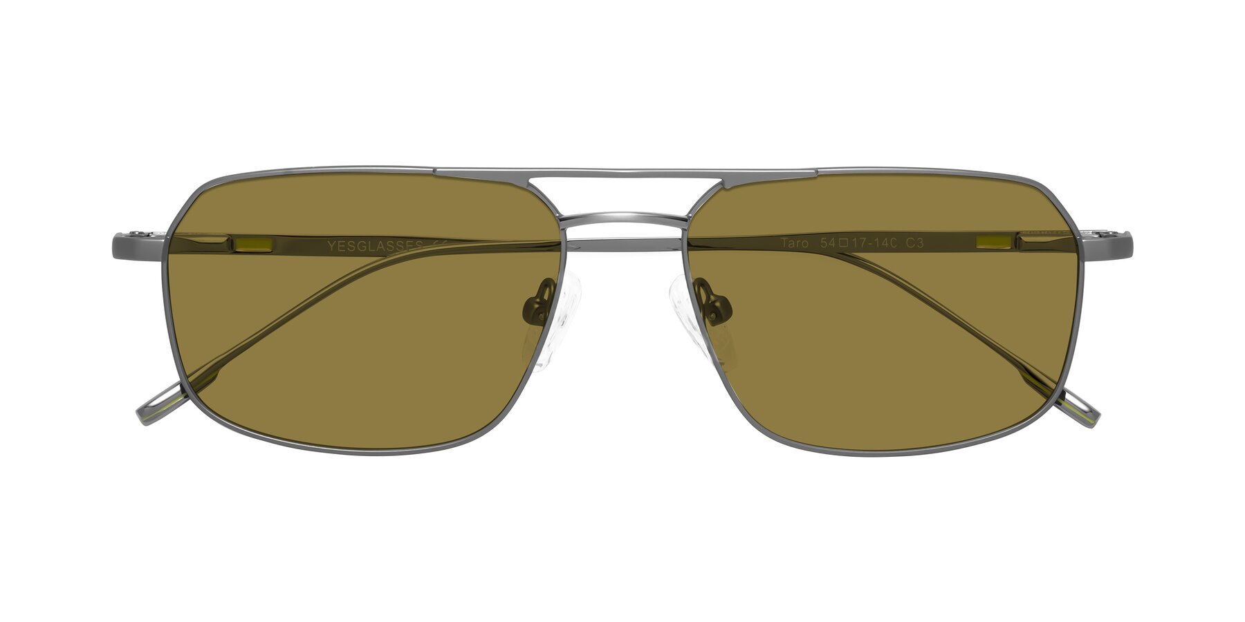 Folded Front of Taro in Gunmetal with Brown Polarized Lenses