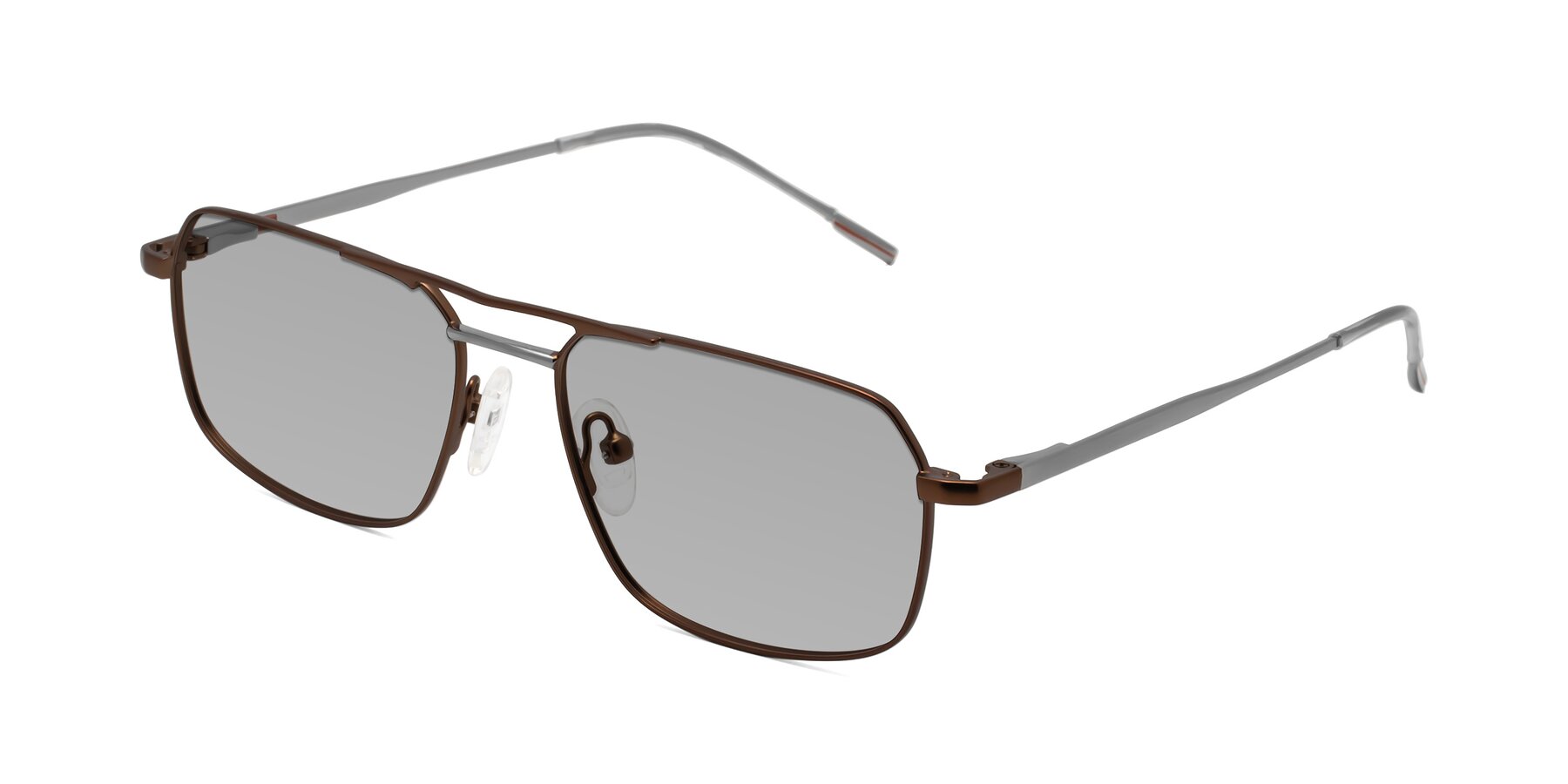 Angle of Taro in Brown with Light Gray Tinted Lenses