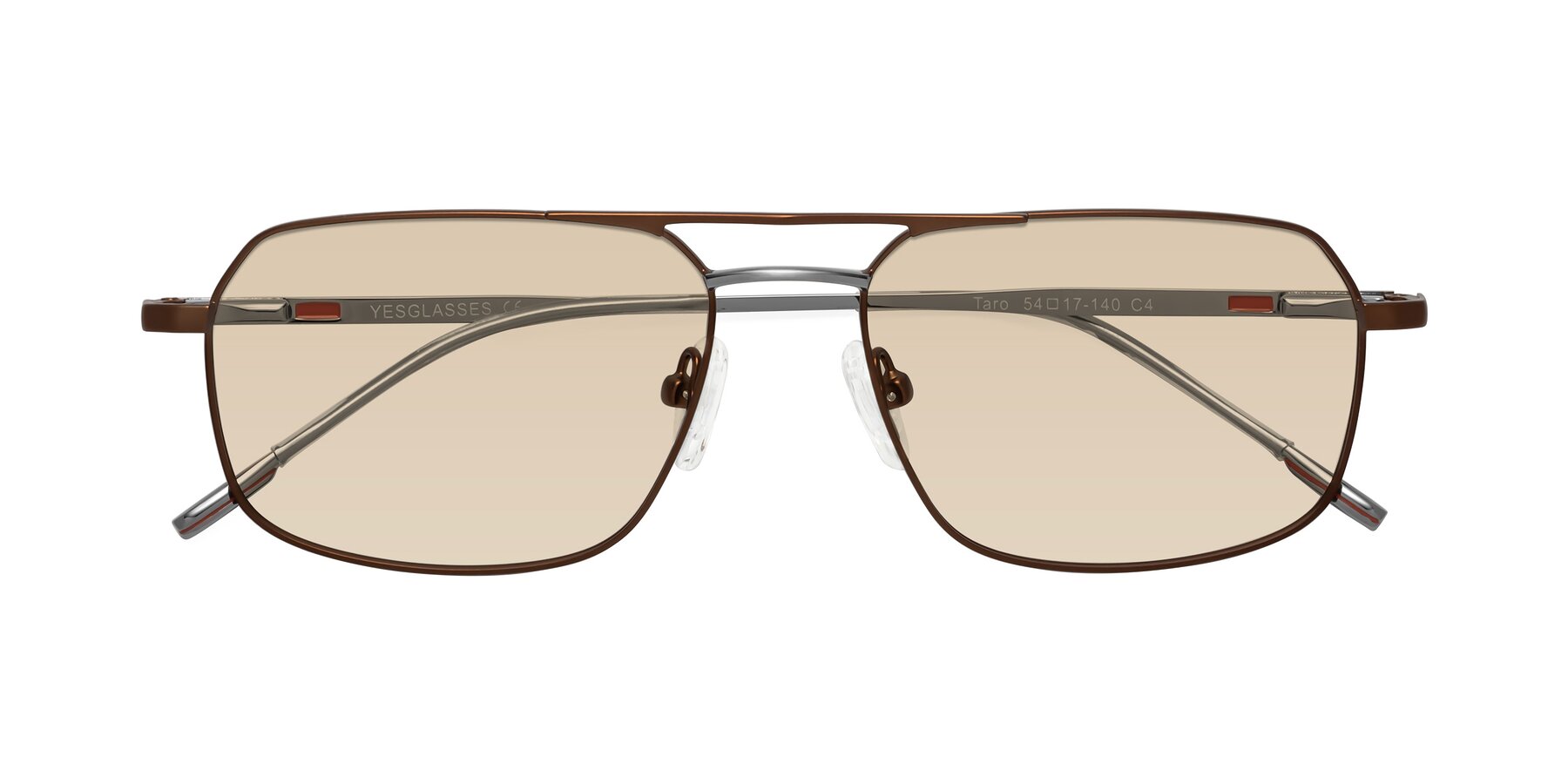 Folded Front of Taro in Brown with Light Brown Tinted Lenses