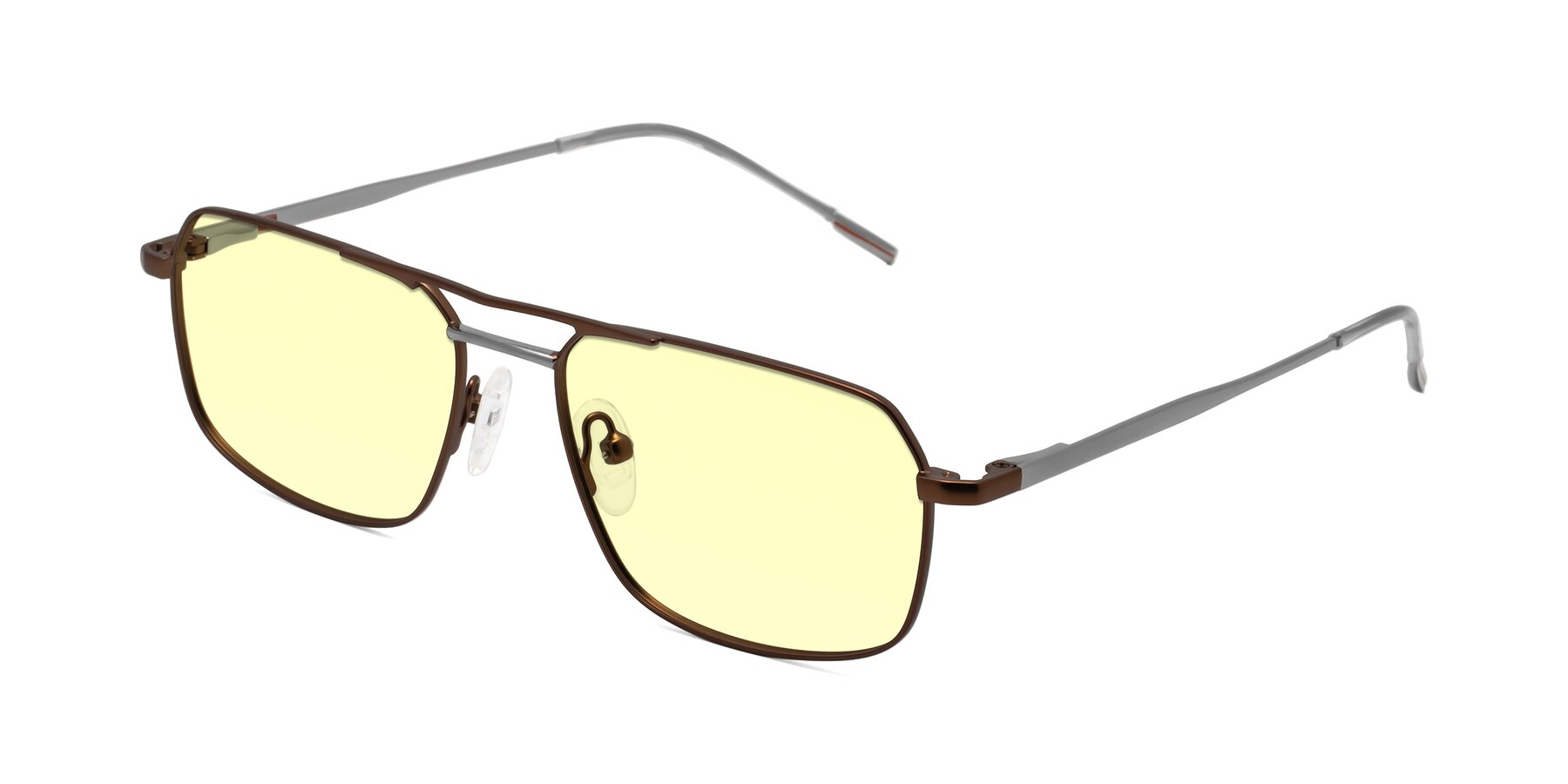 Angle of Taro in Brown with Light Yellow Tinted Lenses