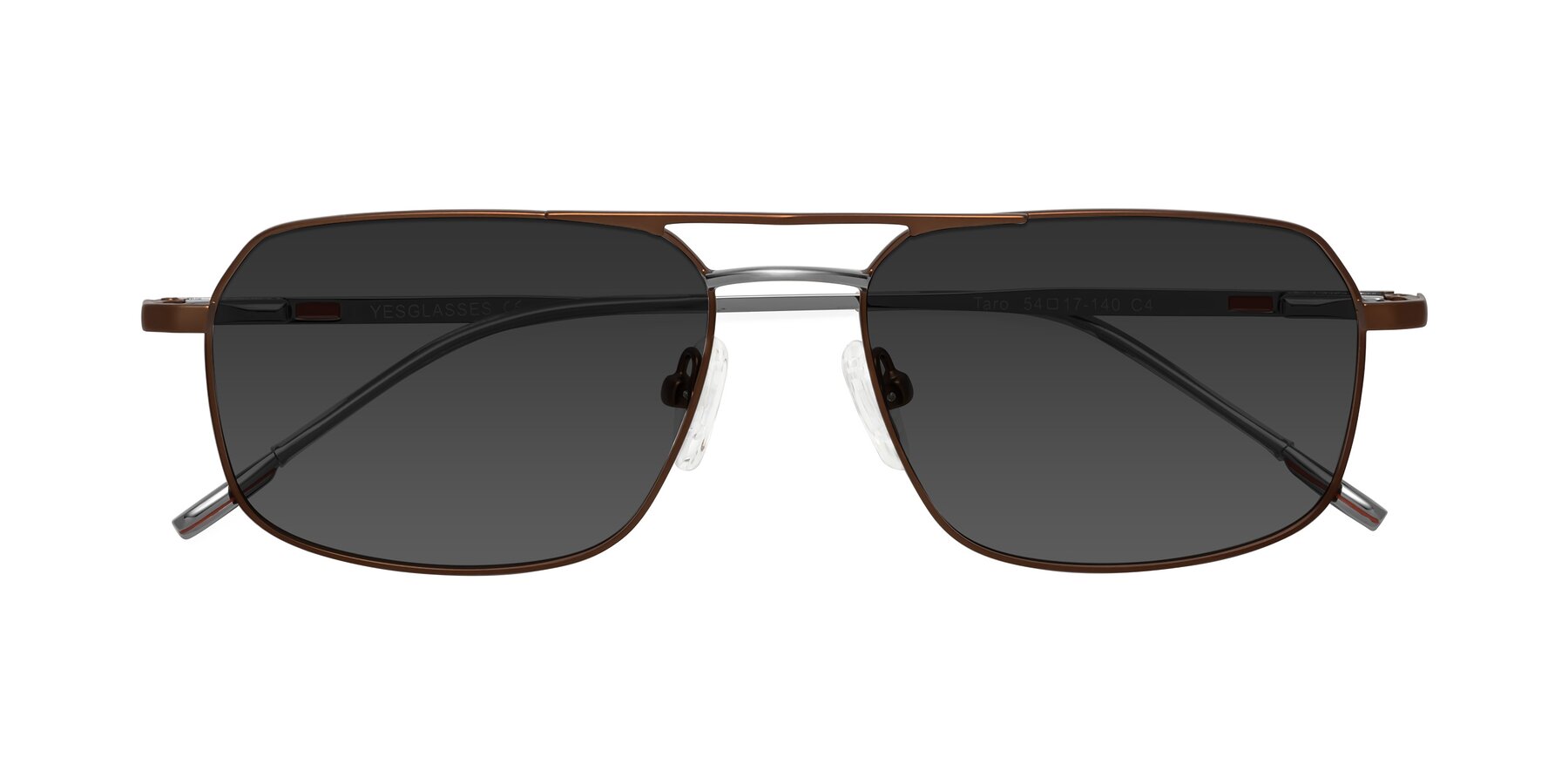 Folded Front of Taro in Brown with Gray Tinted Lenses