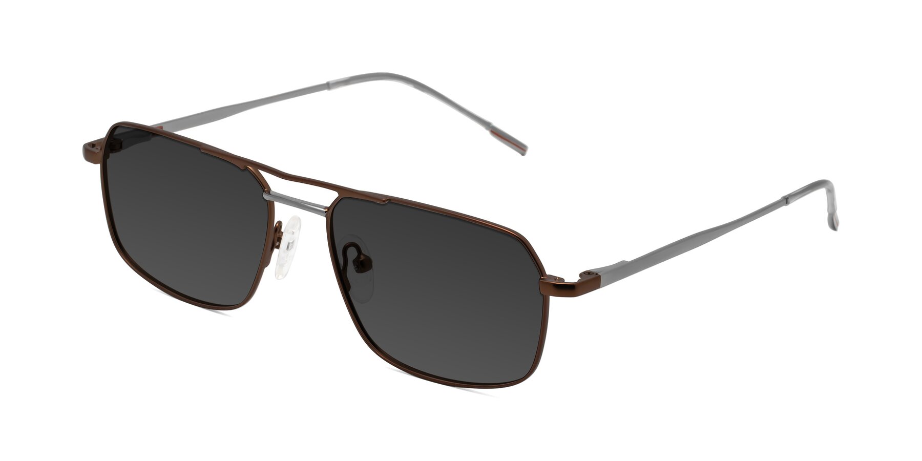 Angle of Taro in Brown with Gray Tinted Lenses