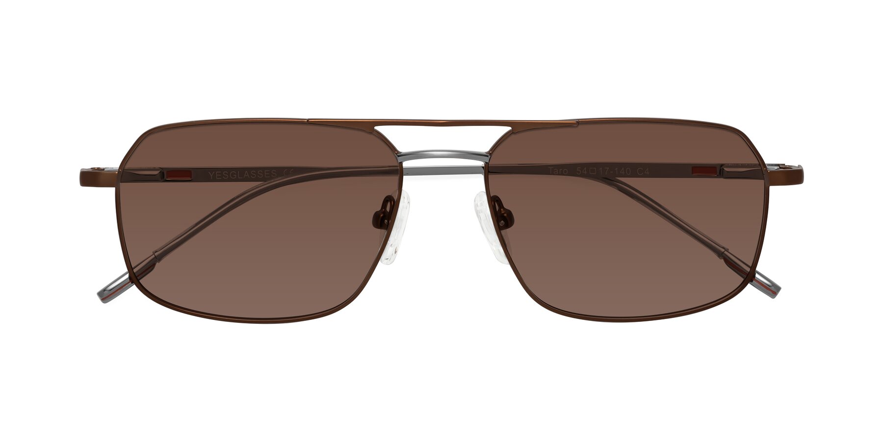 Folded Front of Taro in Brown with Brown Tinted Lenses