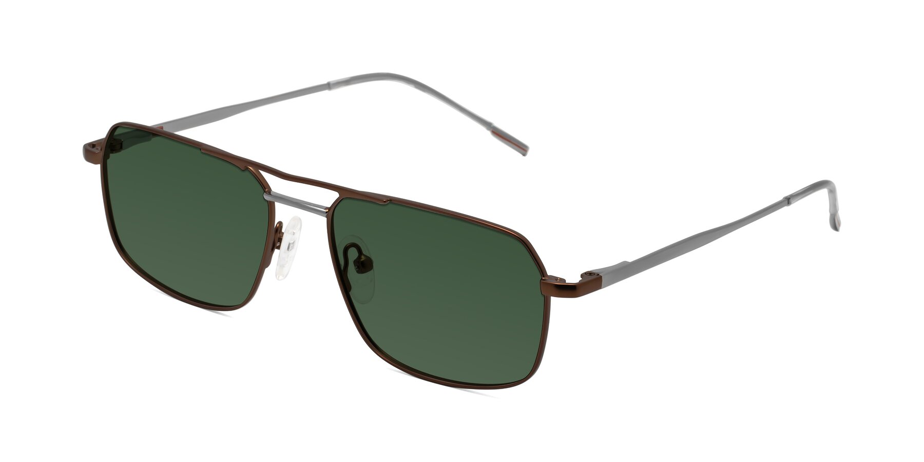 Angle of Taro in Brown with Green Tinted Lenses