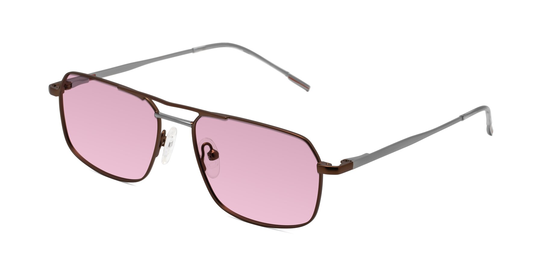 Angle of Taro in Brown with Light Wine Tinted Lenses