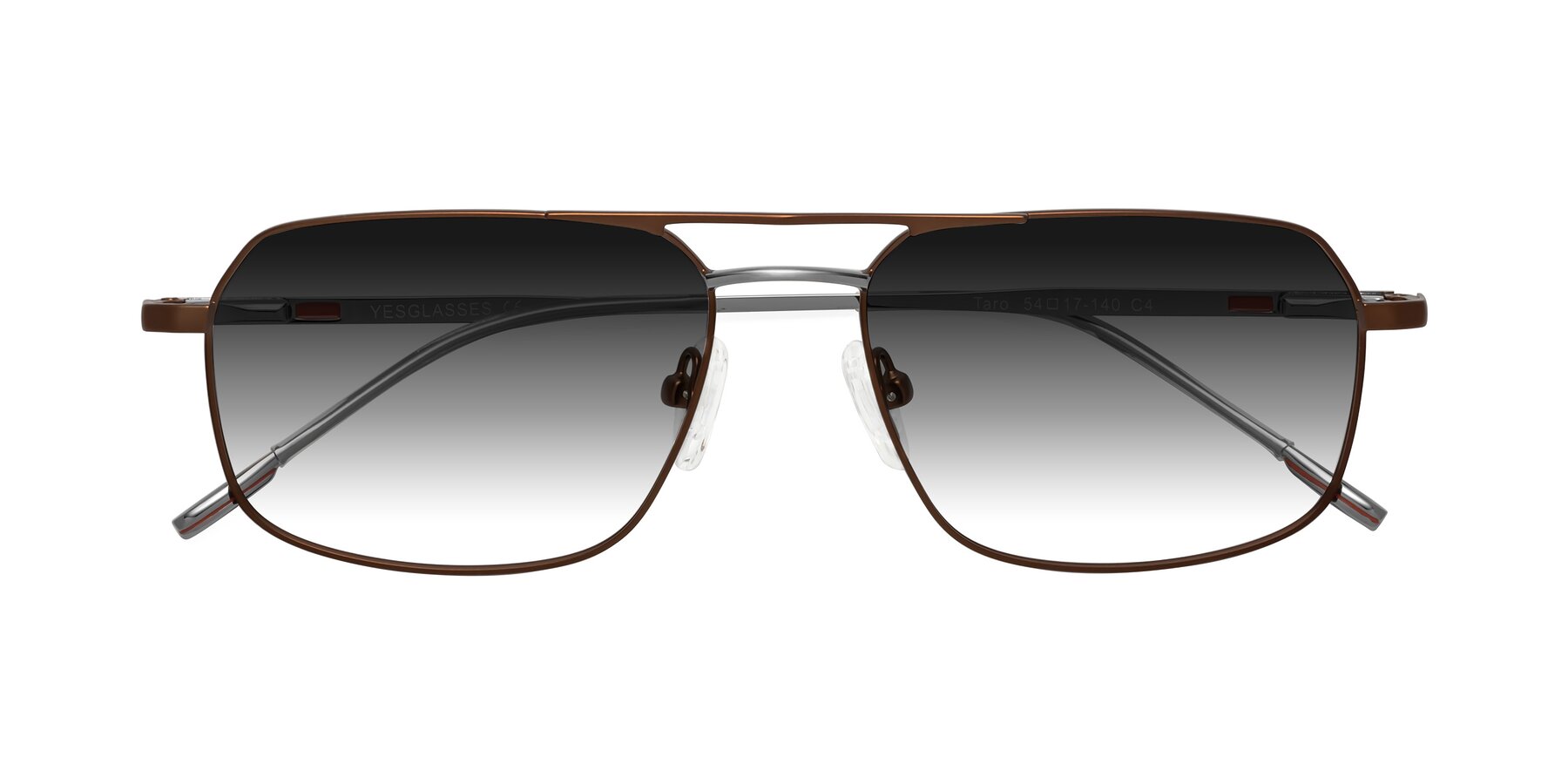 Folded Front of Taro in Brown with Gray Gradient Lenses