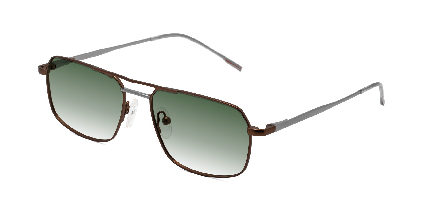 Angle of Taro in Brown with Green Gradient Lenses