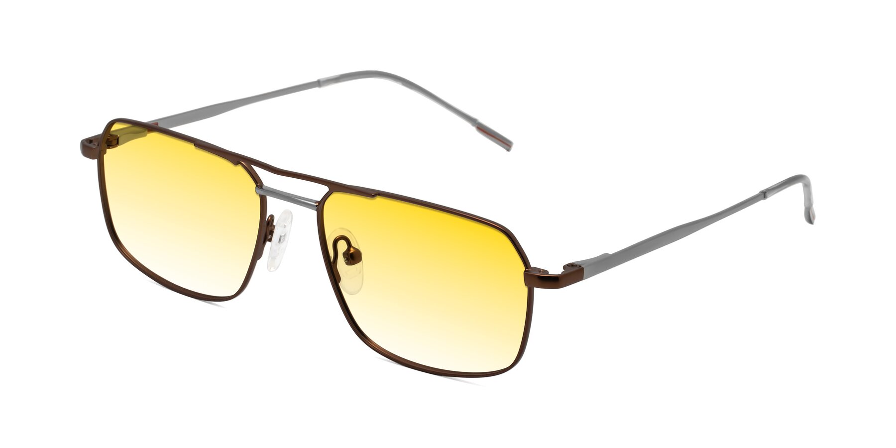 Angle of Taro in Brown with Yellow Gradient Lenses