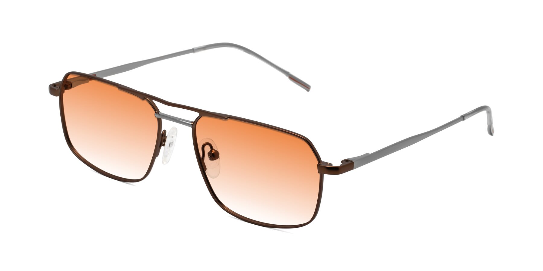 Angle of Taro in Brown with Orange Gradient Lenses