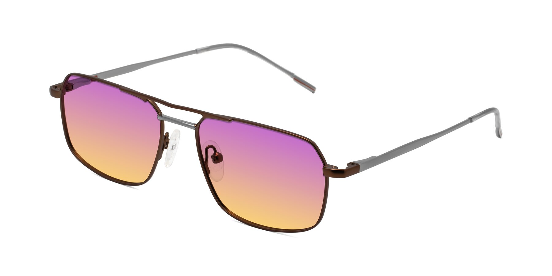 Angle of Taro in Brown with Purple / Yellow Gradient Lenses