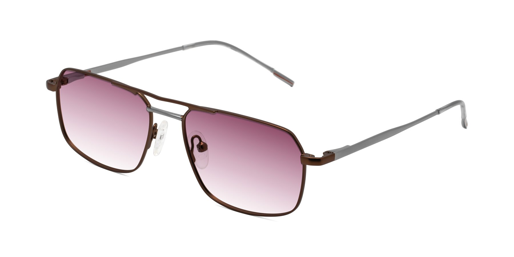 Angle of Taro in Brown with Wine Gradient Lenses