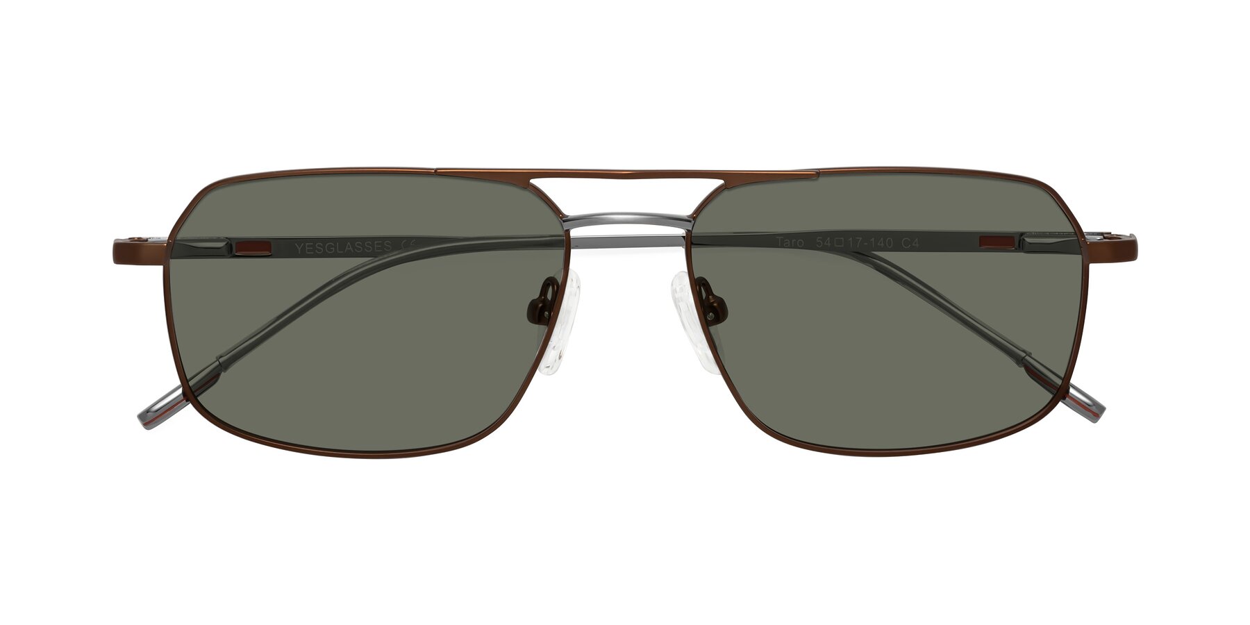 Folded Front of Taro in Brown with Gray Polarized Lenses