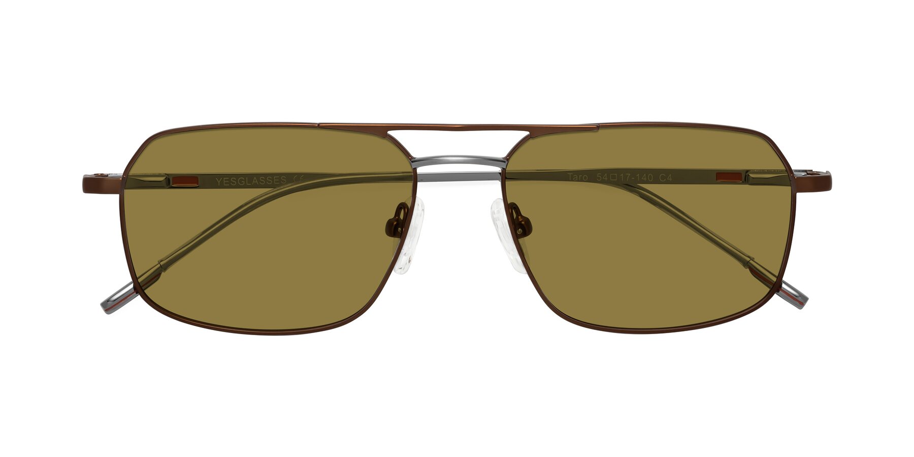 Folded Front of Taro in Brown with Brown Polarized Lenses