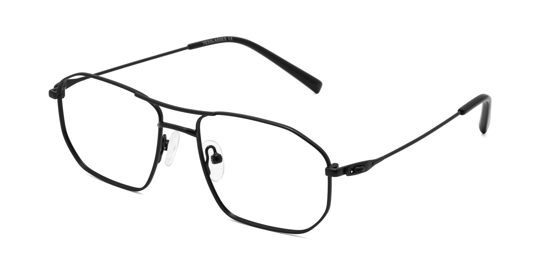 Angle of Cress in Black with Clear Eyeglass Lenses