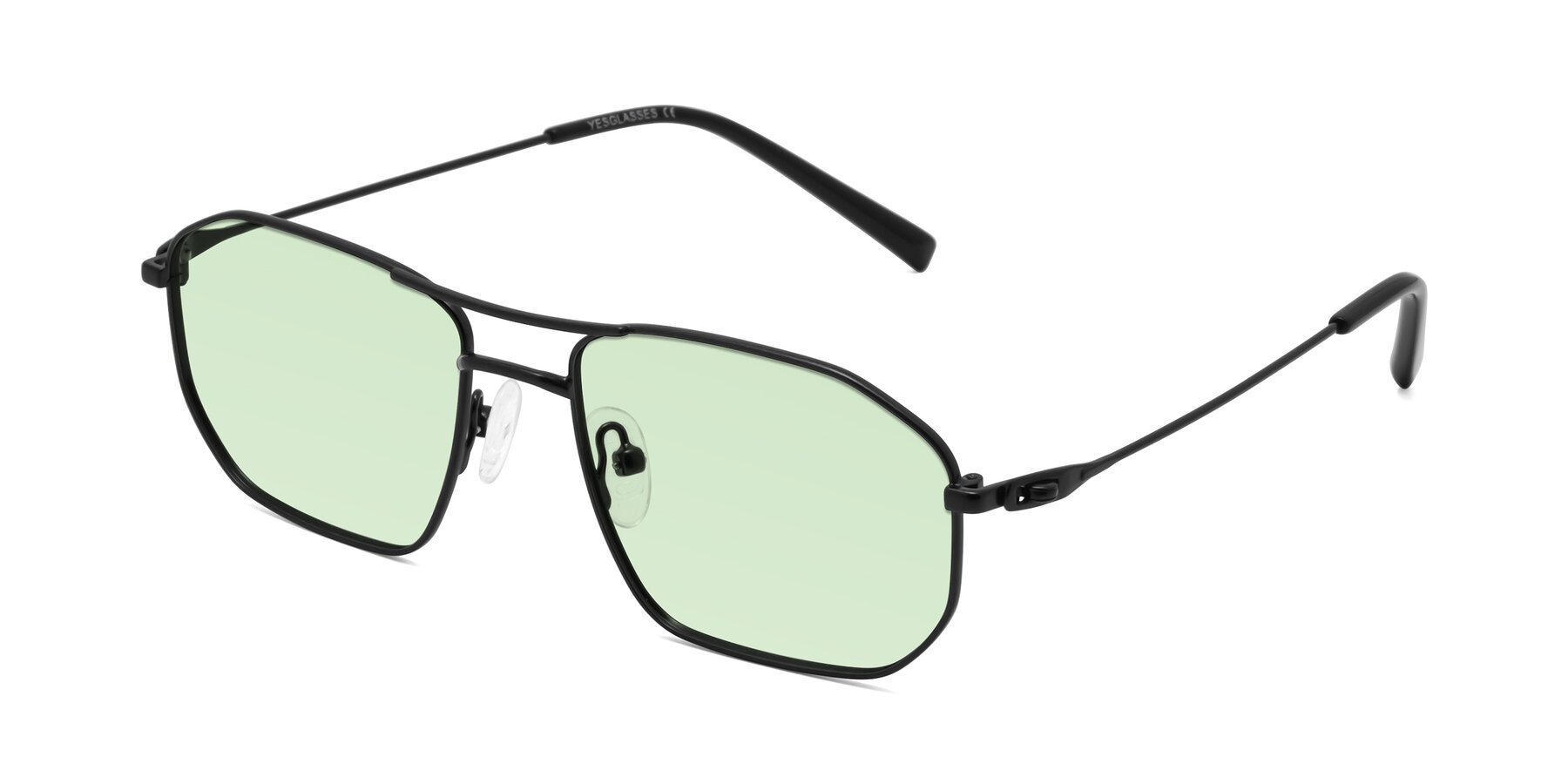 Angle of Cress in Black with Light Green Tinted Lenses