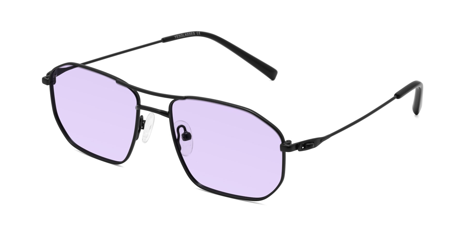 Angle of Cress in Black with Light Purple Tinted Lenses