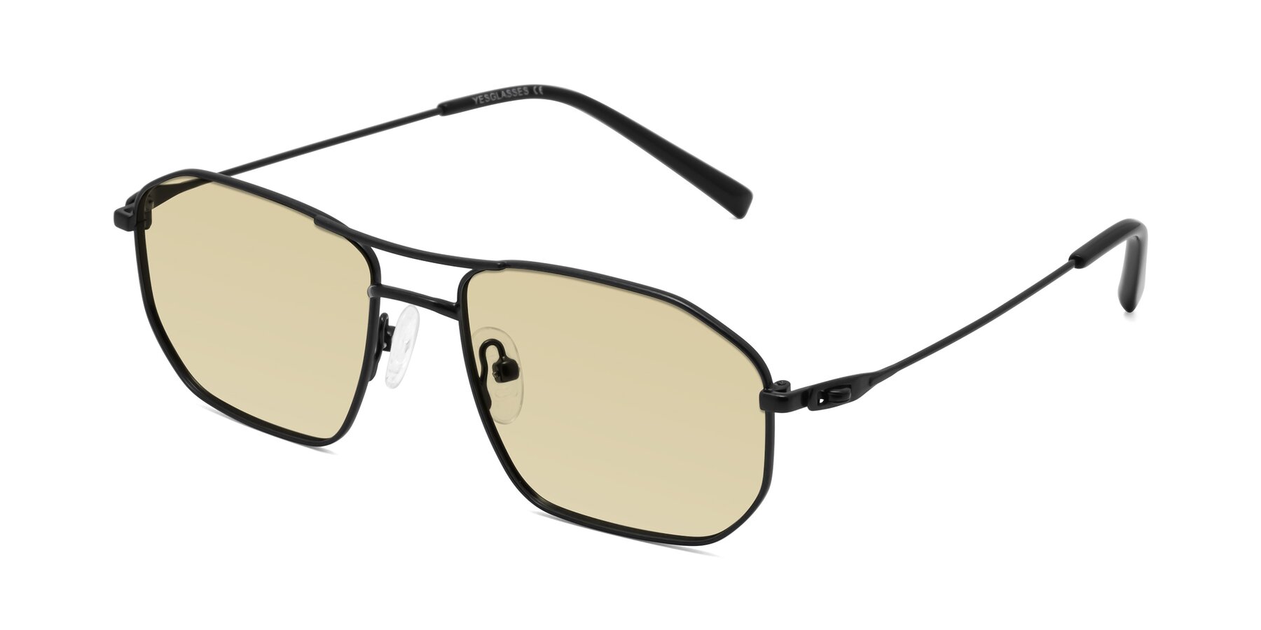 Angle of Cress in Black with Light Champagne Tinted Lenses