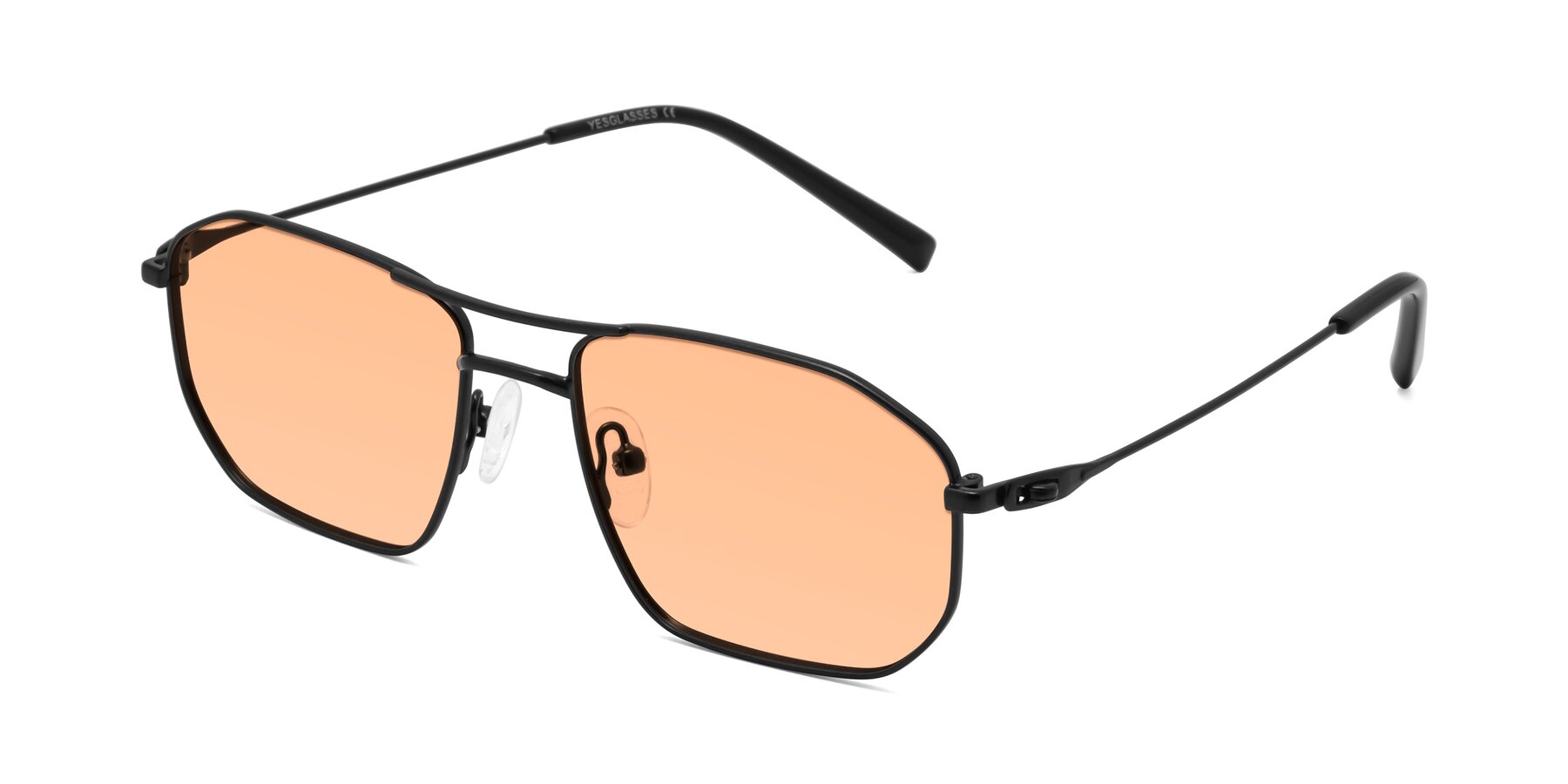 Angle of Cress in Black with Light Orange Tinted Lenses