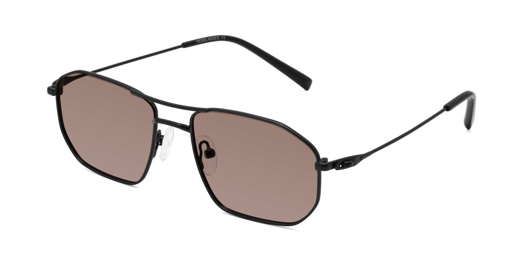 Angle of Cress in Black with Medium Brown Tinted Lenses