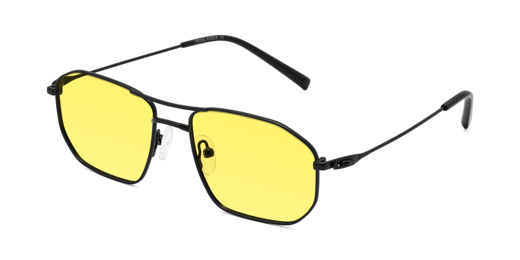 Angle of Cress in Black with Medium Yellow Tinted Lenses