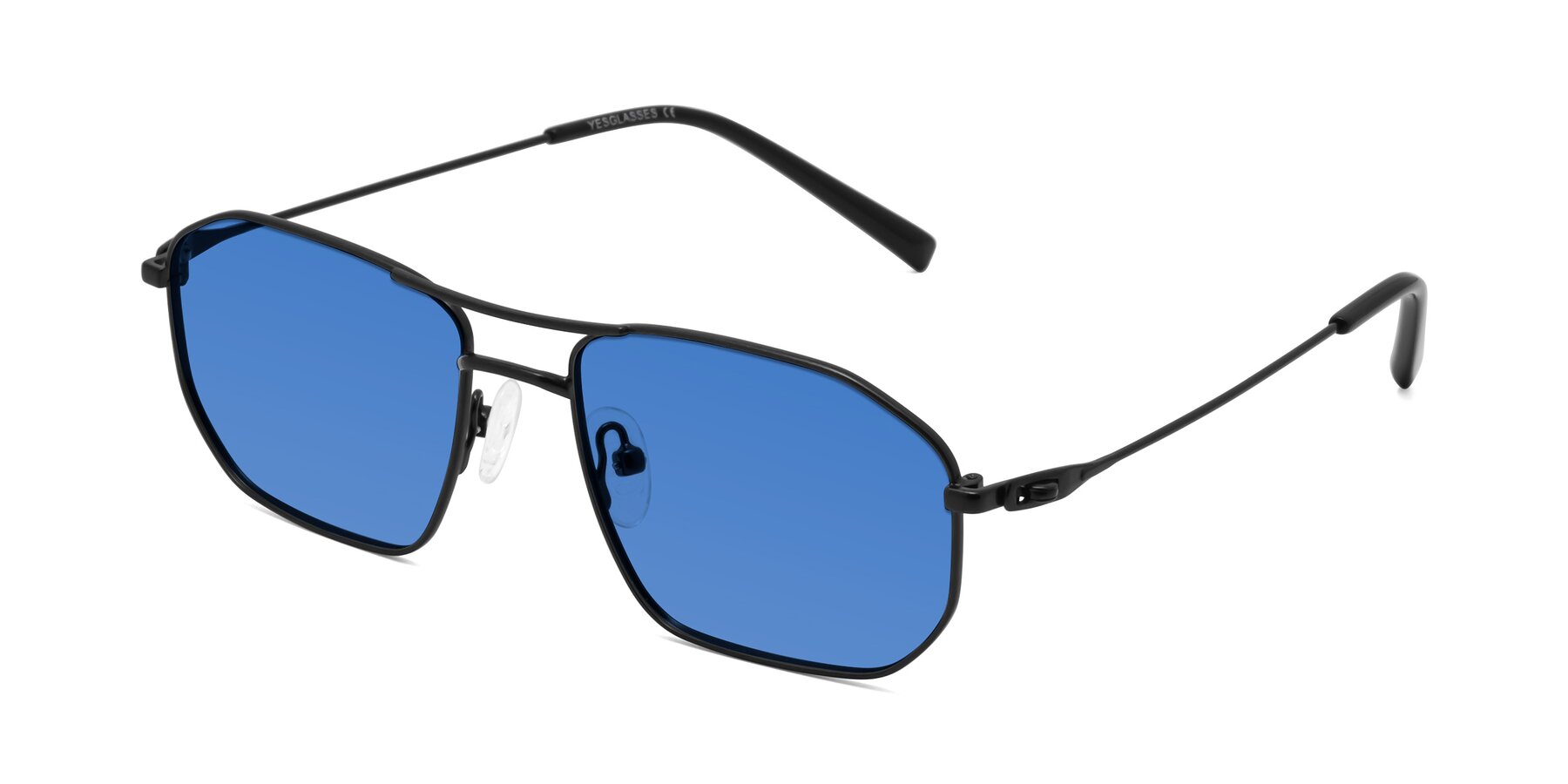 Angle of Cress in Black with Blue Tinted Lenses