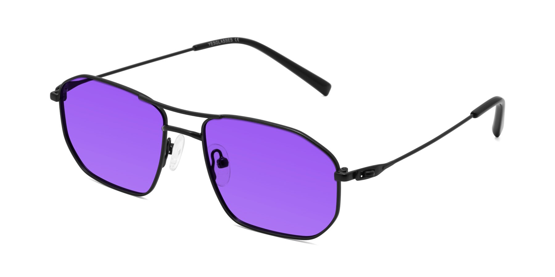 Angle of Cress in Black with Purple Tinted Lenses