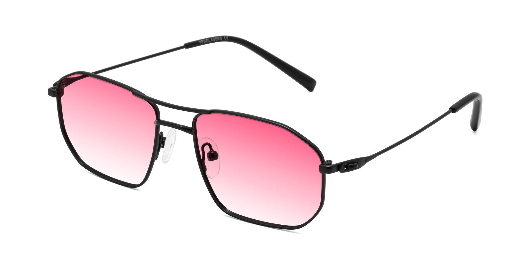 Angle of Cress in Black with Pink Gradient Lenses