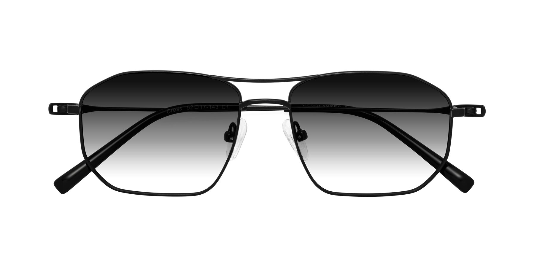 Folded Front of Cress in Black with Gray Gradient Lenses