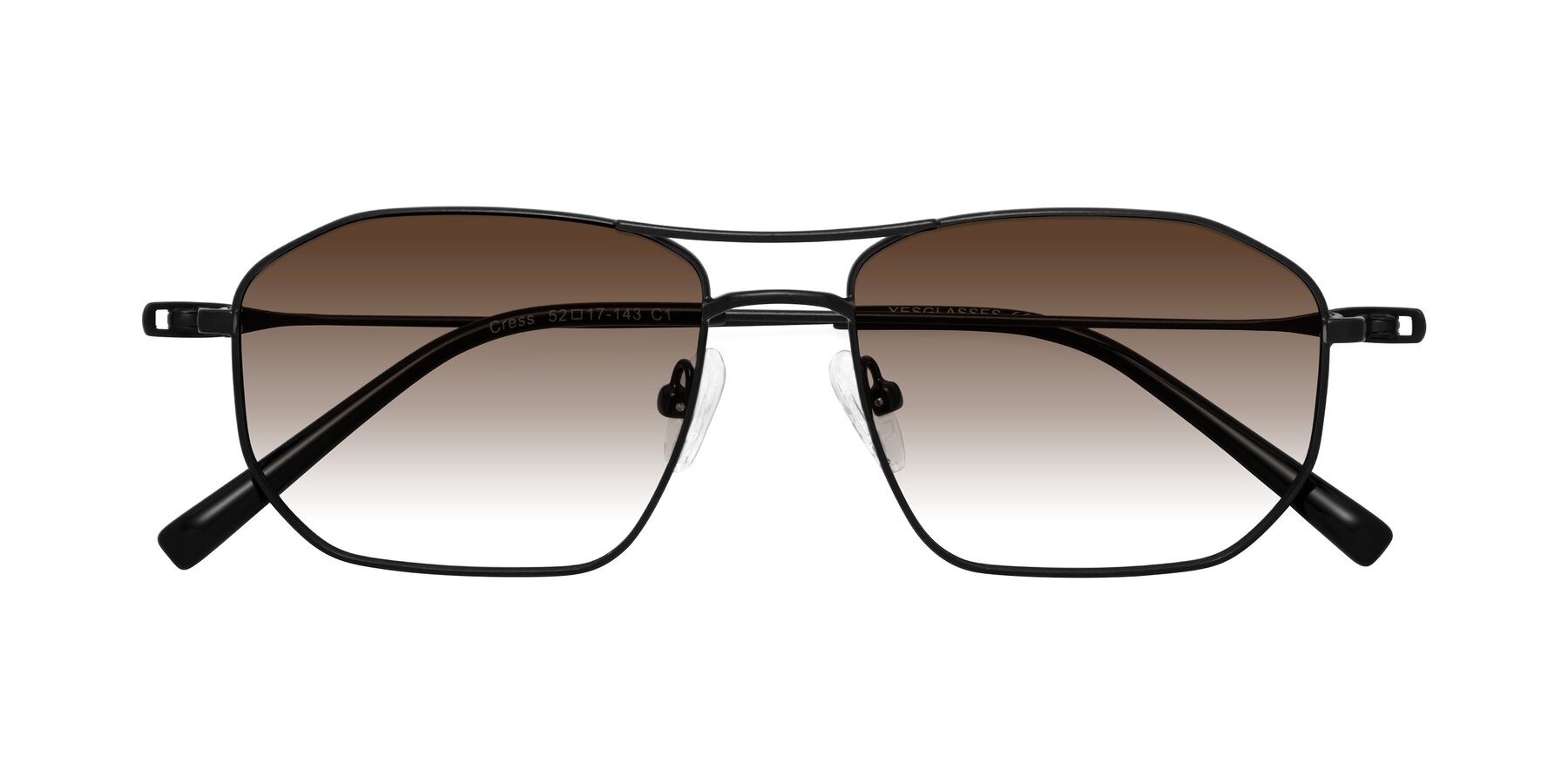 Folded Front of Cress in Black with Brown Gradient Lenses