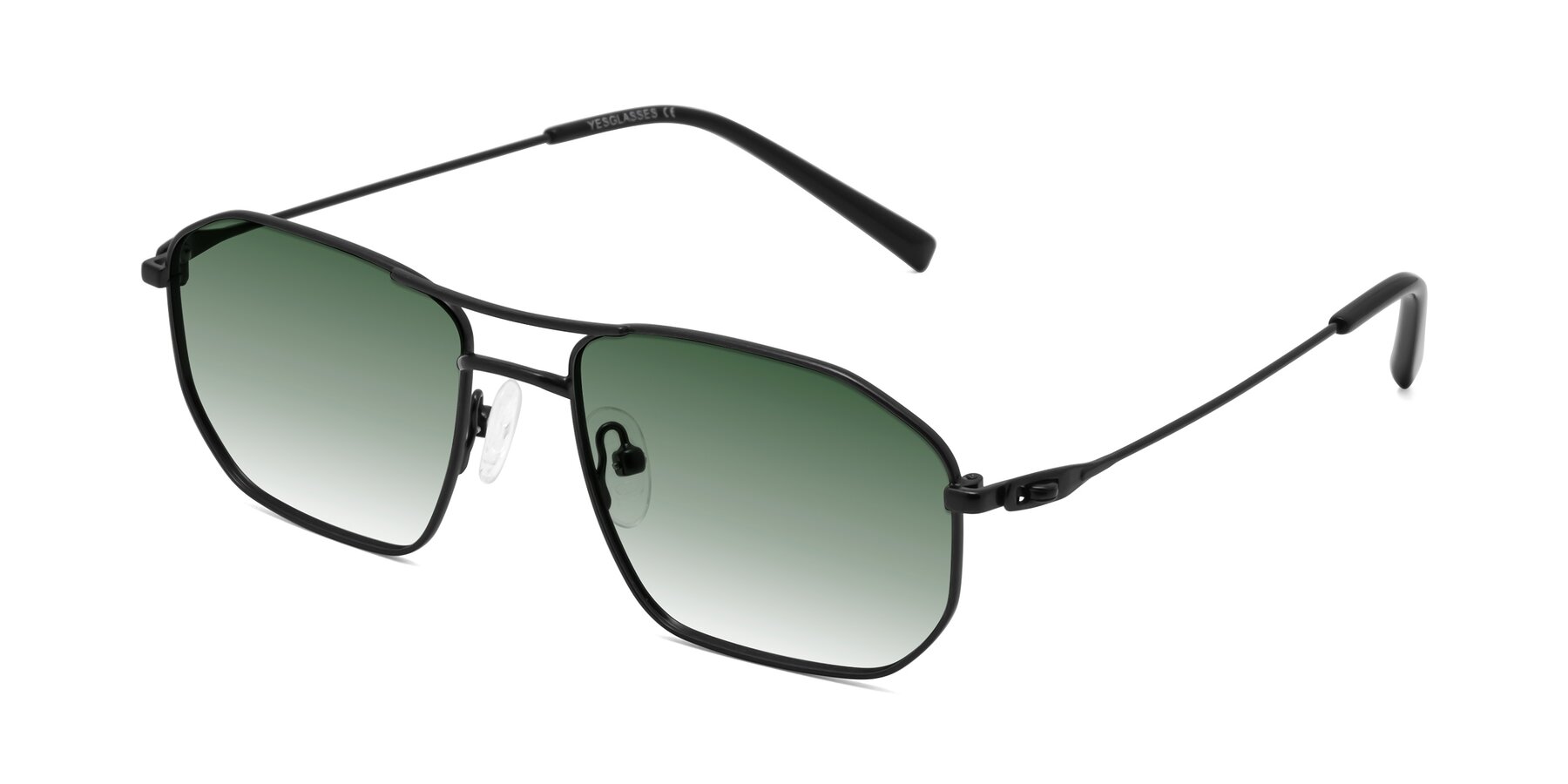 Angle of Cress in Black with Green Gradient Lenses