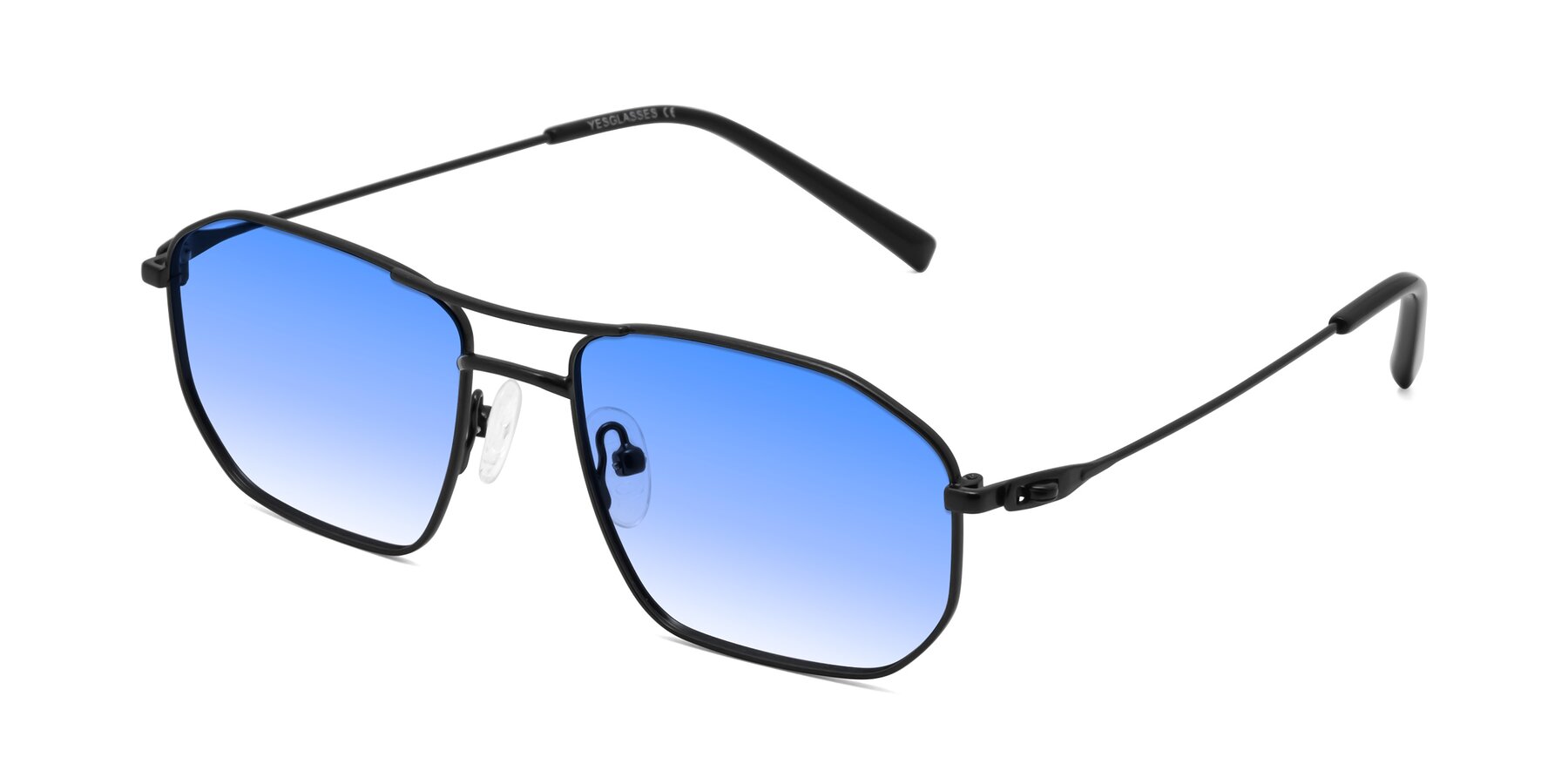 Angle of Cress in Black with Blue Gradient Lenses