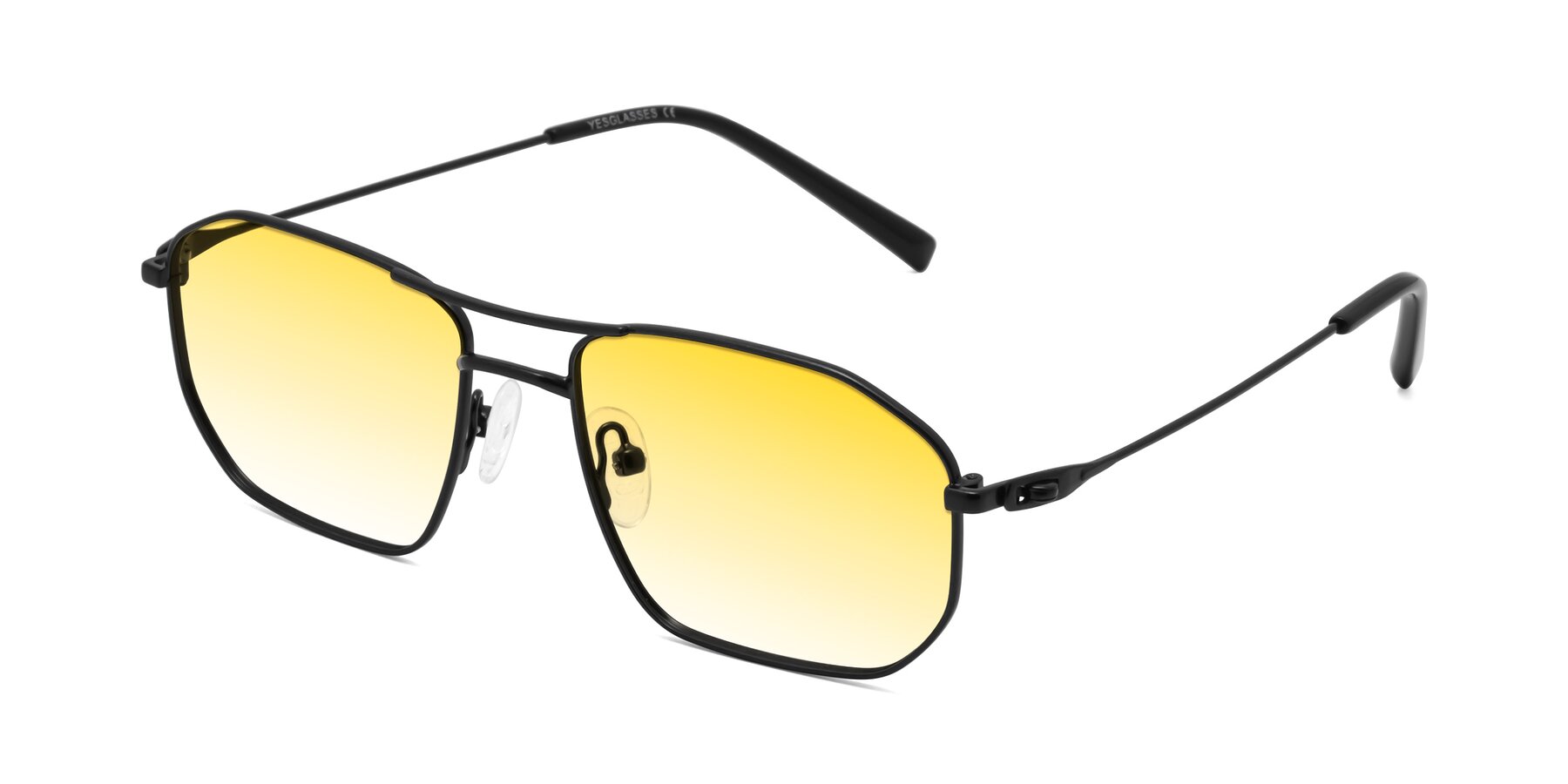 Angle of Cress in Black with Yellow Gradient Lenses